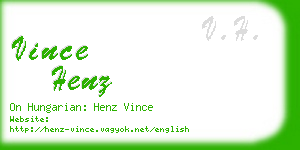 vince henz business card